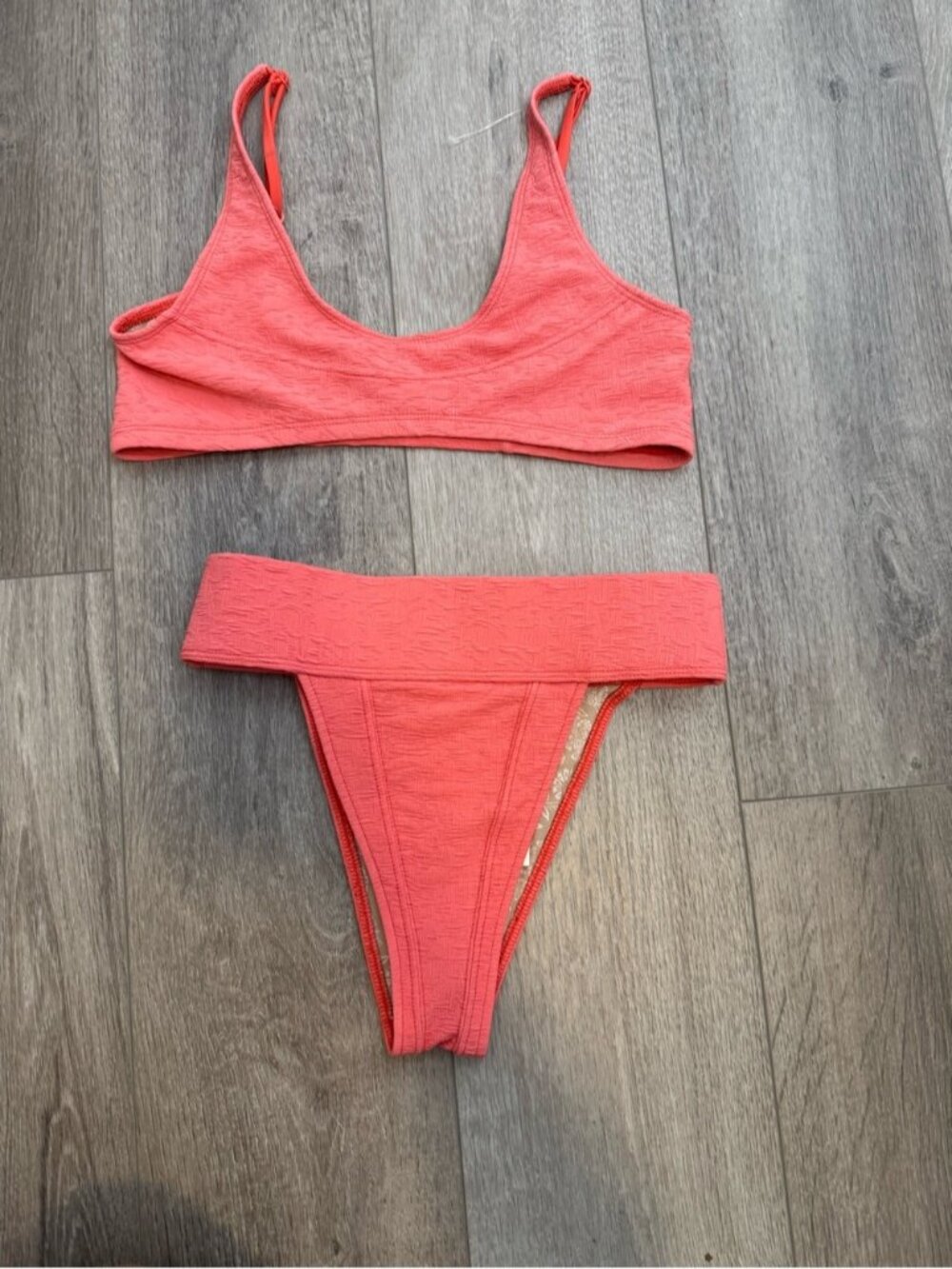 Free people Coral Scoop Bikini swim size small /medoum
